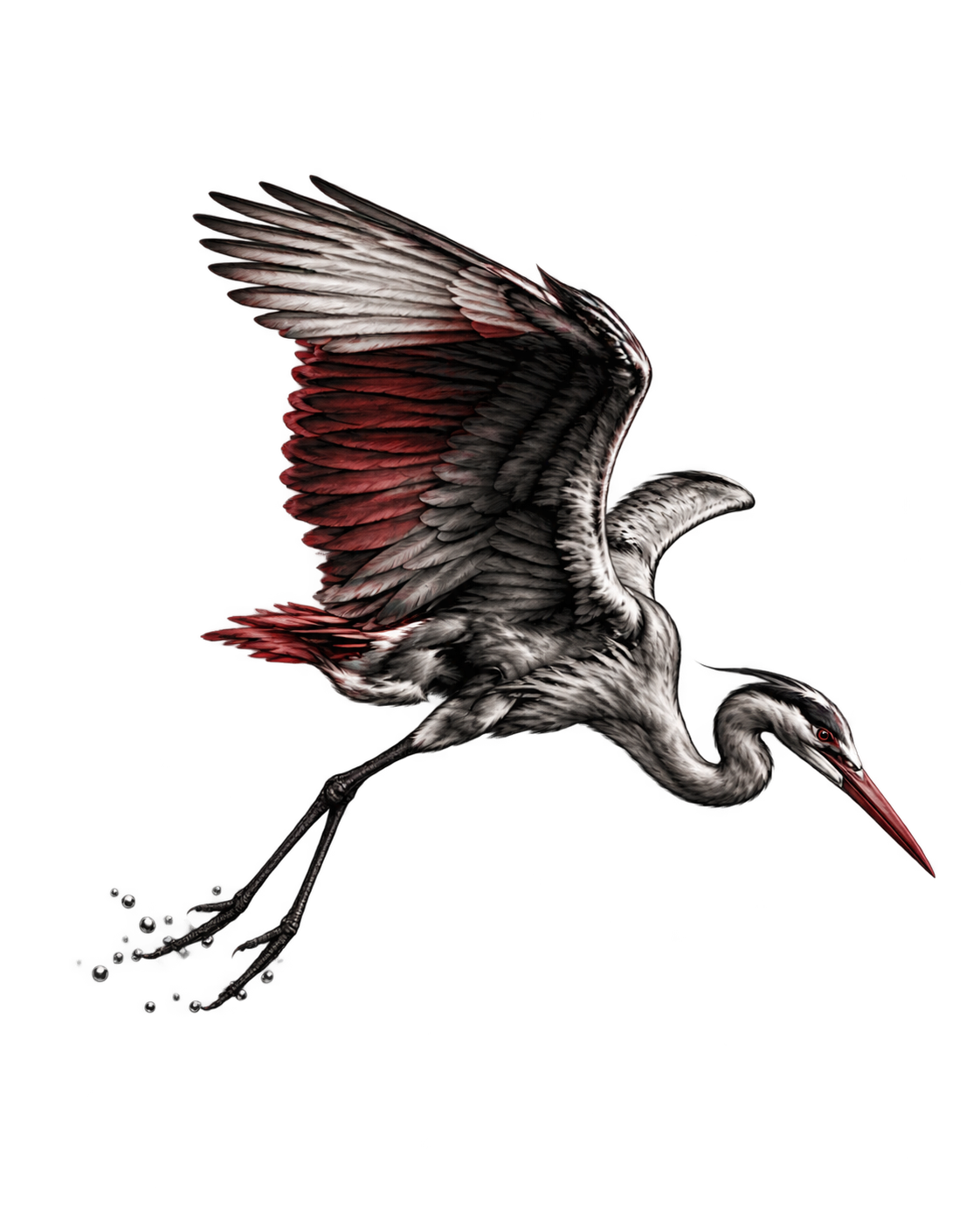 Crane in flight